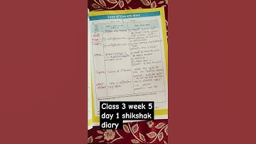 Shikshak Diary#class 3#kaksha3  week 5 day 1