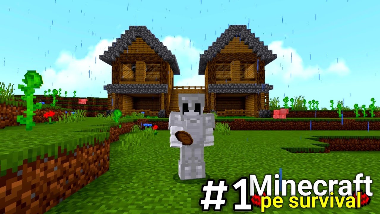 Minecraft PE Survival Series Ep 1 in 1.21 🔥 | Made OP Survival Base ...