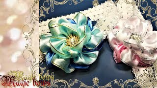 Flowers from ribbons.Kanzashi DIY/В эти нежные цветы из лент можно влюбиться.