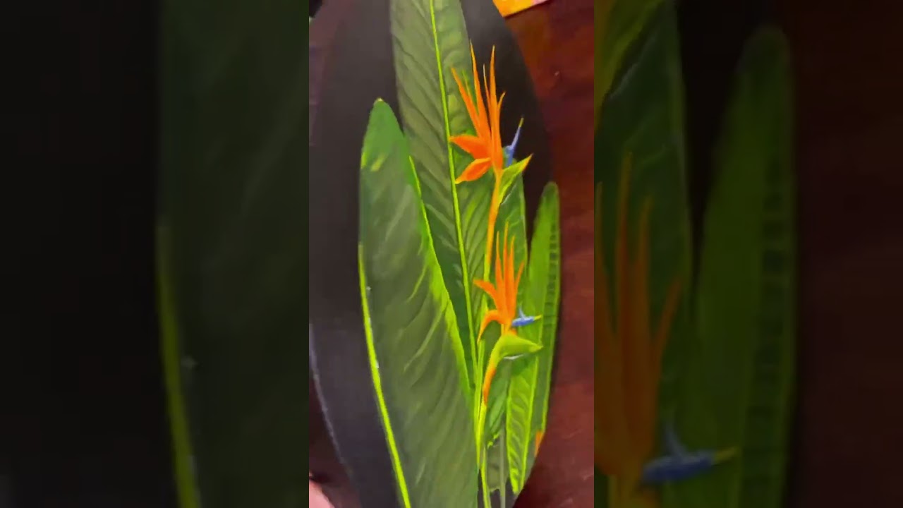 My art «Strelitzia» oil painting d20cm, 2021y, Makhankova Anastasiya 