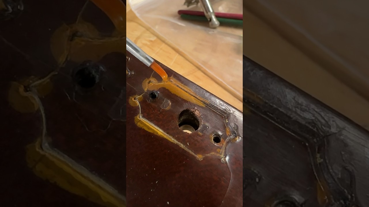 Repairing lifting nitro on a 1966 Martin Guitar 