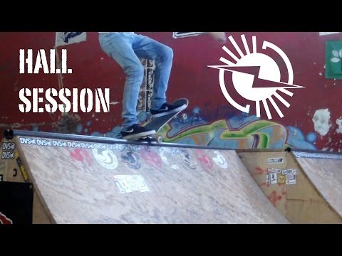 Skateboarding session hall