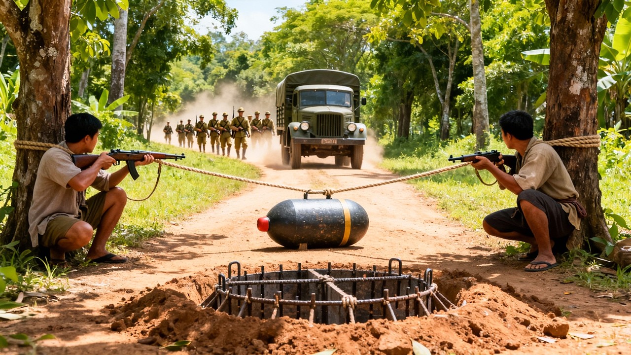 Đại Quân Nhật Tiến Công, Chàng Trai Võ Gài Bom Ven Đường, Nổ Tung Xe, Quân Nhật Bay Lên Trời!