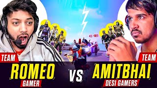 Desi Gamers (Amitbhai) Team Vs Romeo Gamer Team😱- Best Aukat Clash Squad Battle😡- Garena Free Fire