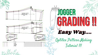 JOGGER GRADING || PANT GRADING || OPTITEX GRADING TUTORIAL || HOW TO JOGGER GRADING IN OPTITEX ||