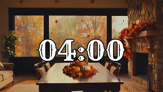 4 Minute Thanksgiving Timer Countdown with Music and Alarm 🦃🧡