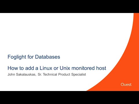 Foglight for Databases - How to add a Linux or Unix monitored host