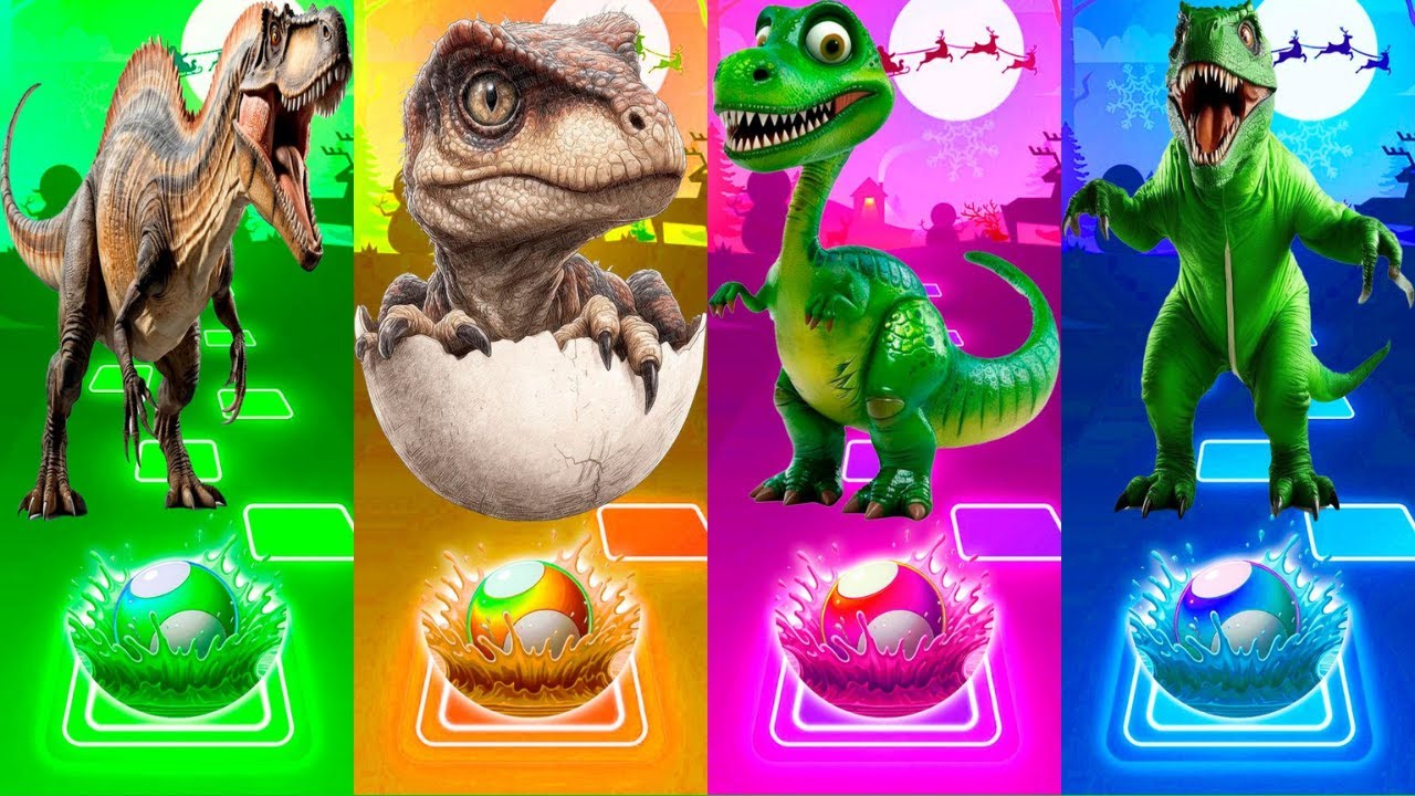 Coffin Dance Dinosaurs – Level 299 | Funny Dinosaur Cartoon | Tiles Hop Animation