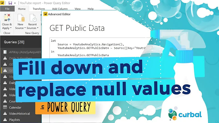 Fill down and replace null/blank values in Power Query