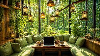 Cozy Forest Jazz | Calm Piano Music &amp; Nature Therapy for Studying and Concentration