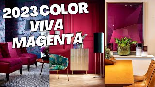 2023 Pantone Color Viva Magenta. Color of the Year Inspiration and Decor Ideas.