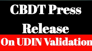 CBDT Press Release On  UDIN Validation  (27/11/2020)