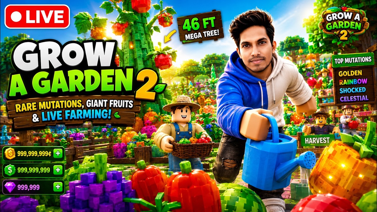 🔴 LIVE: Grow a Garden 2 🌱 Rare Mutations, Giant Fruits & Live