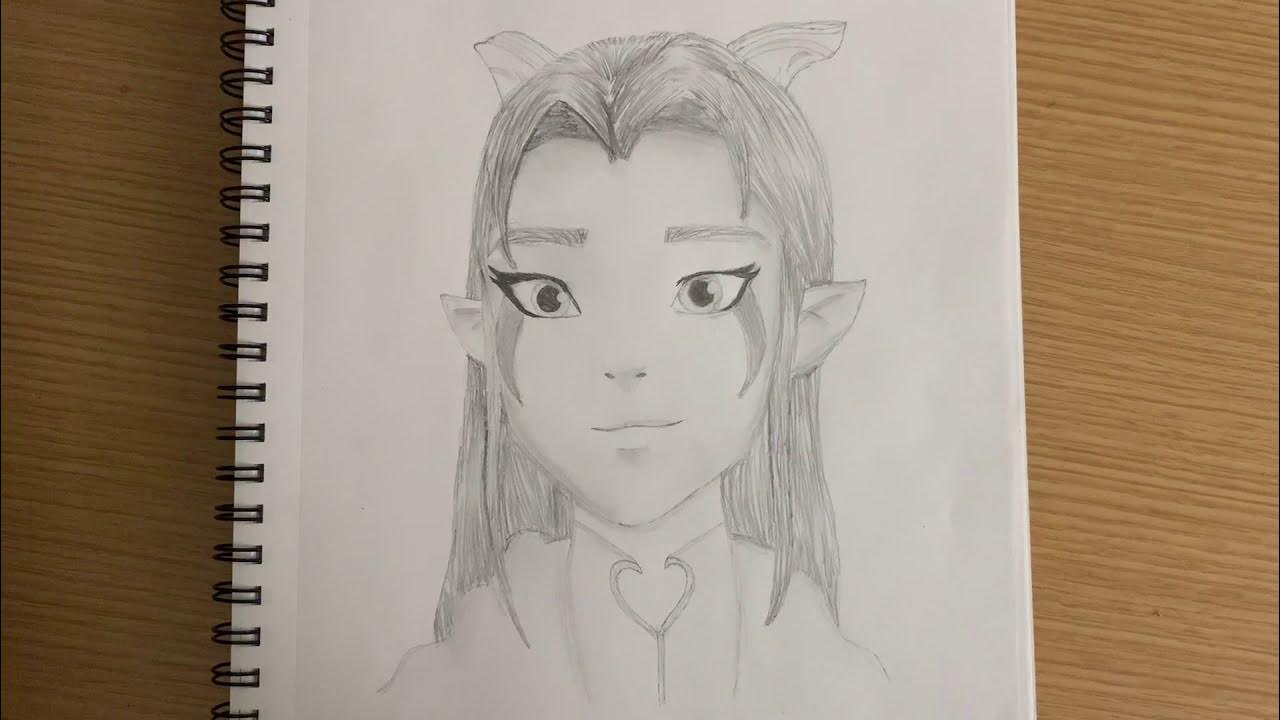 How to draw Rayla from The Dragon Prince for Beginners | The Dragon