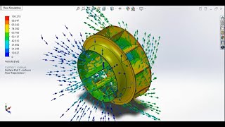 Rodete/ Impulsor/ Bomba centrífuga  Solidworks Flow simulation.