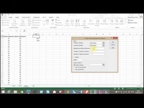 How to run a two sample Z test in Excel 2013