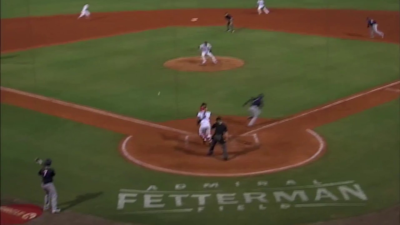 Blue Wahoos 1-3-2 Double Play Mesoraco