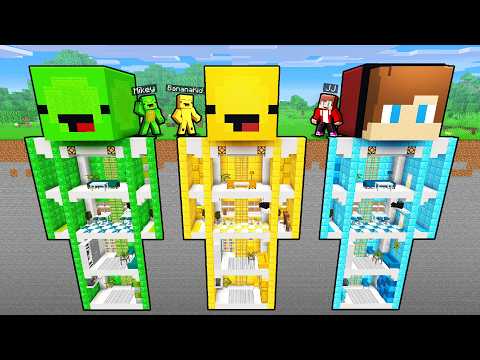 JJ vs Mikey vs Banana Kid: STATUE BASE BATTLE in Minecraft...