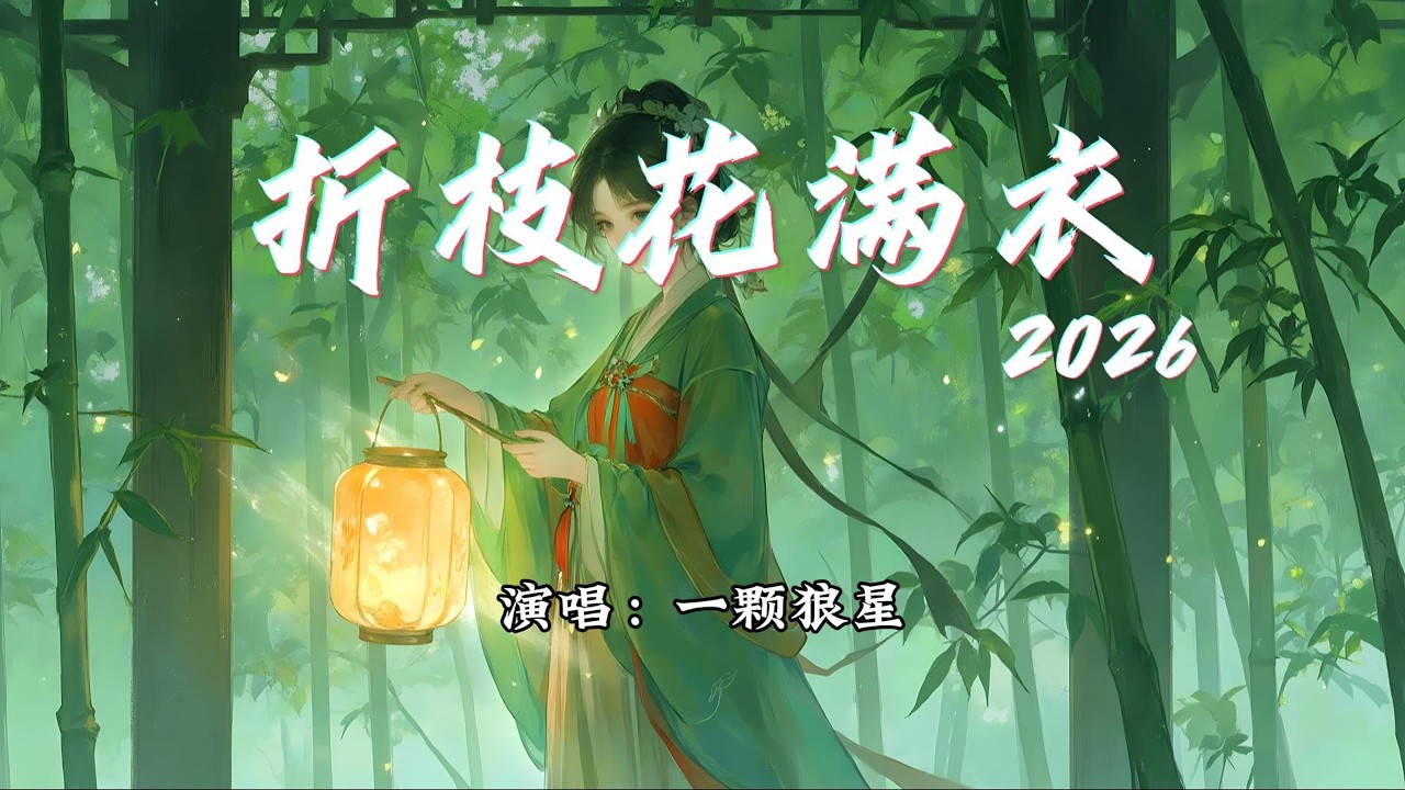 一颗狼星 - 折枝花满衣2026『绿罗裙 飘在谁的心潮，吹起一池春水摇。』【动态歌词MV】