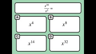 Dividing with Exponents — SAT Math Facts & Formulas Quiz (40)