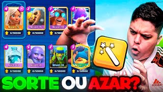 O AZAR ESCOLHE MINHAS CARTA COM BOTÃO ALEATÓRIO NO CLASH ROYALE *ou tive muita sorte?*