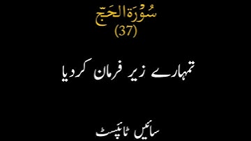 Surah Al-Hajj (Urdu Tarjuma)|سورة الحج| #Short