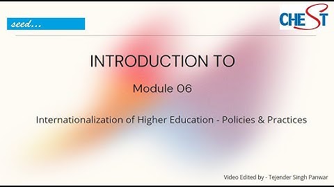 Introduction to Module 06 - Internationalization of Higher Education