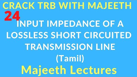 24 Input Impedance of a Lossless Short circuited Transmission Line