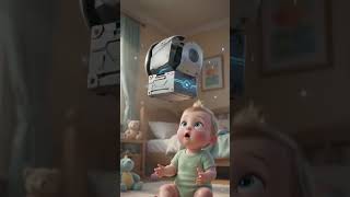 THE LITTLE BUTTON THAT CHANGED EVERYTHING ROBOT PENGIUN #babyvideo #glowingbutton #littelbaby