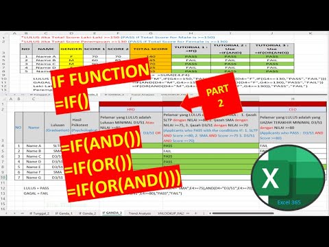 CARA MENGGUNAKAN FUNGSI IF. =IF(), =IF(AND()), =IF(OR()), =IF(OR(AND ...