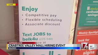 Crabtree Valley Mall holding massive hiring event