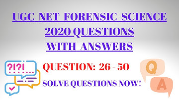 UGC NET Forensic science previous year questions 2020 with answers | Questions 26-50