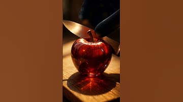 Satisfying Glass Apple Cutting in Ultra Macro | ASMR Visuals 4K#asmr #shorts #satisfying