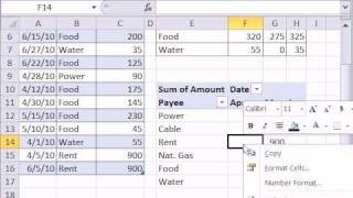 Excel Magic Trick 642: SUMIFS function or PivotTable For Household Budget Summary Table