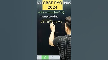 Q) If y=cosec(cot^(−1) x), then prove that √(1+x^2 )  dy/dx−x=0 #cbse2026 #maths #class12samacheer