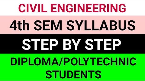 Civil Engineering 4th Sem Syllabus || 4th Sem Civil Diploma Syllabus || Civil Engineering