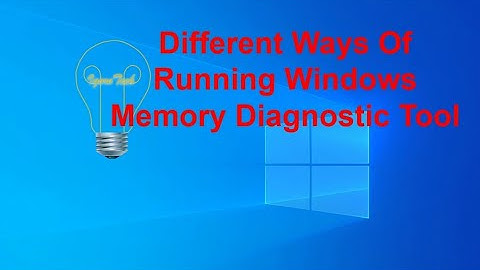 Running Windows Memory Diagnostic Tool