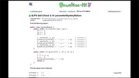 Java Practice It || 3.14 parameterMysteryReturn || method basics