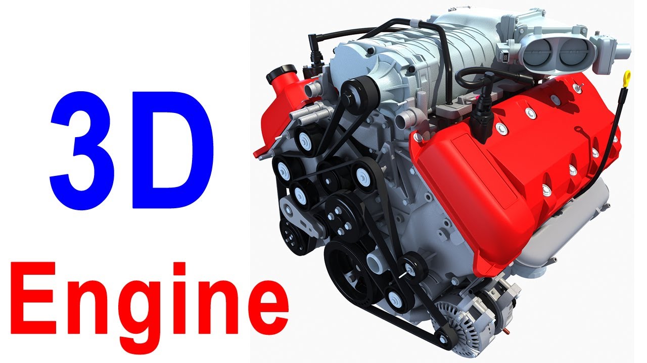 V8 Engine 3d Model