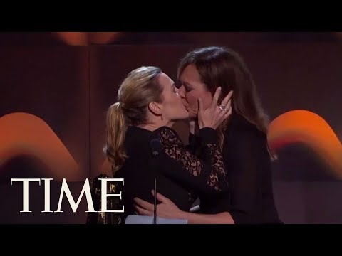 Kate Winslet And Allison Janney Shared An Impromptu Kiss Onstage At The Hollywood Film Awards | TIME