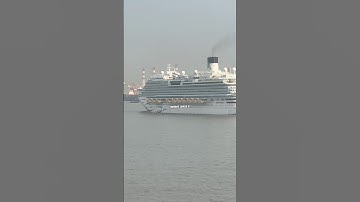 How Dangerous Is That Massive Wave Behind the Cruise Ship? #ship #massivewave e #dangerouswaves