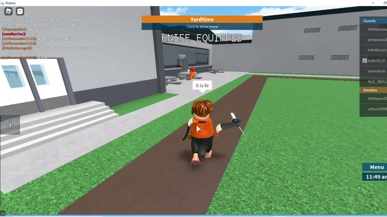 Roblox Fe Grab Knife Script Working 2021 Pastebin Only Works In Prison Life I Think Youtube - roblox grab knife v3