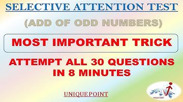 RRB NTPC PSYCHO TEST ||ADD OF ODD NUMBERS SHORT TRICK (SELECTIVE ATTENTION TEST)