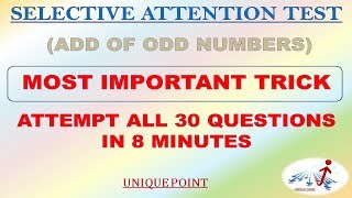 Rrb Ntpc Psycho Test Add Of Odd Numbers Short Trick selective Attention Test