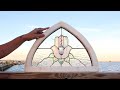 Making this GORGEOUS ARCHED STAINED GLASS & CRYSTAL WINDOW!