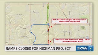 Northbound I-80/I-35 ramp is closed until August, Iowa DOT says