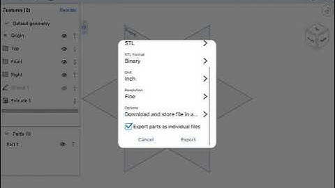 How to create a STL file from OnShape iOS
