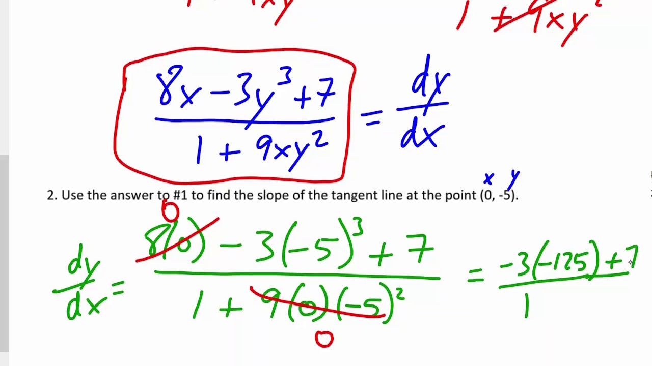 Implicit Differentiation, Properties of Logarithms, Differentiate with