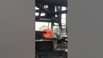 Punching and drilling circular iron columns | High temperature drilling!