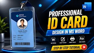 Stylish Office ID Card Design in Word | Full Step by Step Guide
